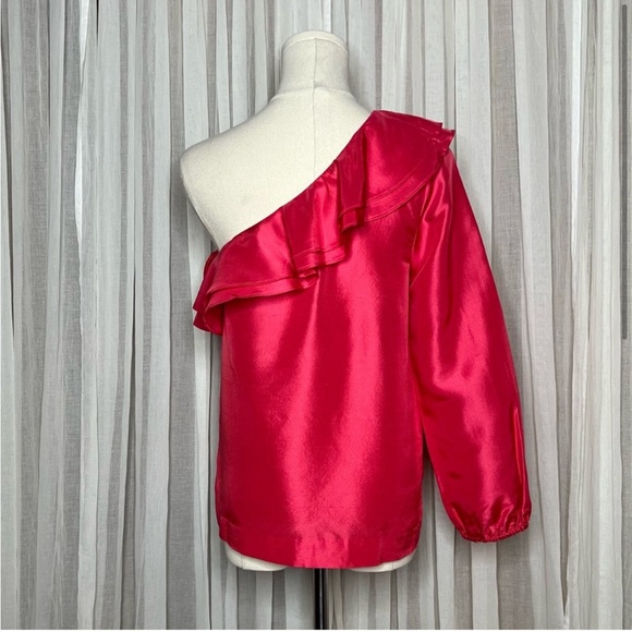 J. Crew Silk Ruffle One-Shoulder Top - Picture 6 of 8